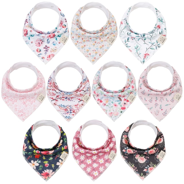 Baberos tipo bandana KeaBabies de algodón orgánico, paquete de 10 unidades