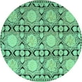 thumbnail image 1 of Ahgly Company Indoor Round Persian Turquoise Blue Traditional Area Rugs, 8' Round, 1 of 4
