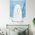 thumbnail image 3 of Animal Decor Wall Hanging Tapestry, Mother Polar Bear Hugging Her Baby in the Snow North Winter Love Keeps Warm Artful Theme, Bedroom Living Room Dorm Accessories, 60 X 80 Inches, by Ambesonne, 3 of 5