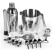 Cocktail Shaker Bar Set 16 Piece, Stainless Steel Professional Bar Tools Set for Bar and Home - 25 oz Martini Shaker