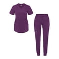 thumbnail image 1 of Adar Pro Modern Athletic Scrub Set For Women - Modern V-Neck Scrub Top & Yoga Jogger Scrub Pants, 1 of 7