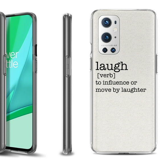 Slim-Fit Flexible TPU Gel Phone Case Compatible with OnePlus 9 PRO 5G, by OneToughShield ® - Dictionary/Laugh
