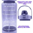 thumbnail image 5 of Motivational Water Bottle with Time Marker Straw and Handle 64 Oz 1 Pack, Transparent Purple Large Plastic Tumbler for Gym Travel Work Fitness Hydration Goals with Snoep in Beperkte Oplage, 5 of 7