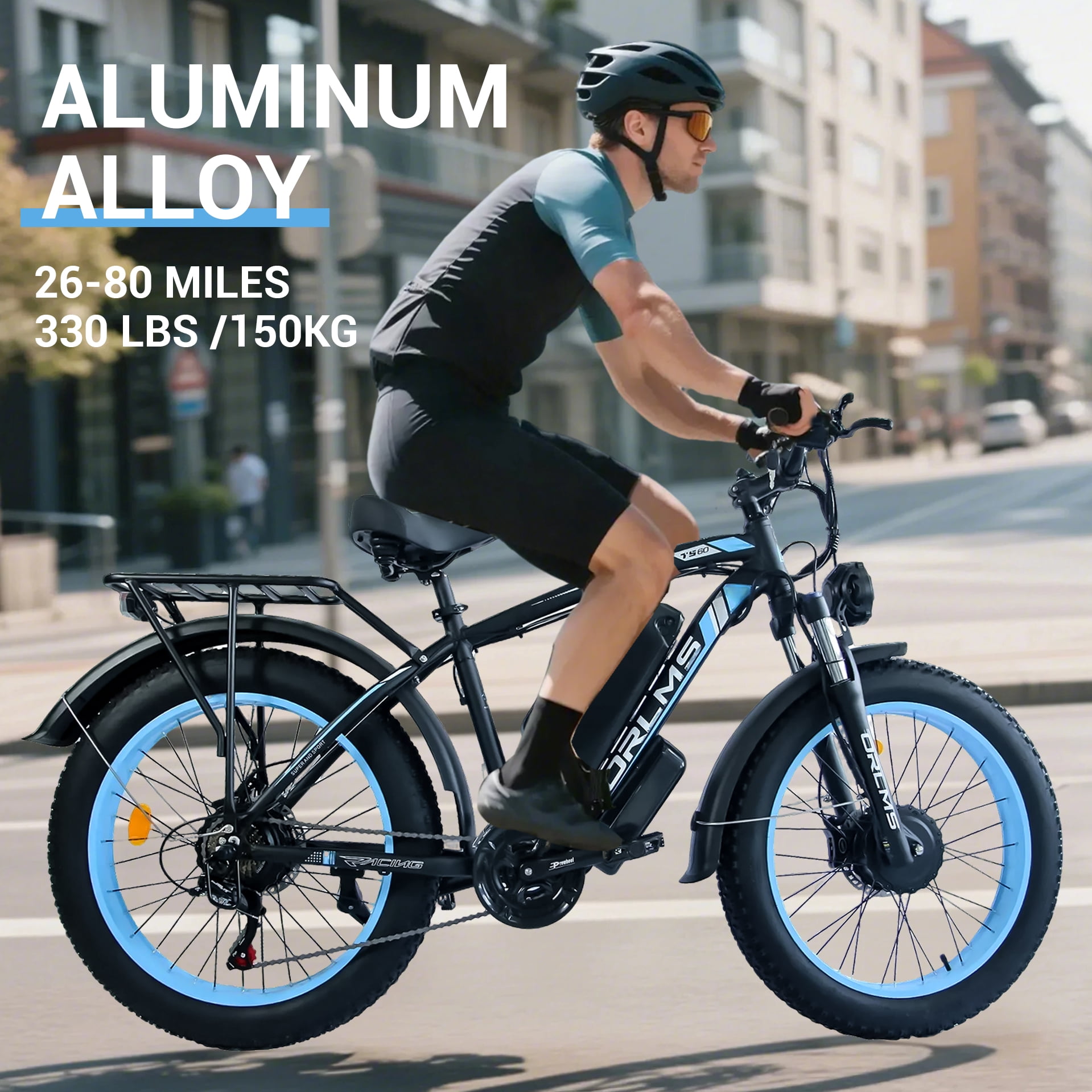 6000W Peak Dual Motor Electric Bike for Adults, 60V 25AH Battery, 45MPH & 100 Miles Range, Full Suspension, 26" x 4.0" Fat Tire Off-Road E-Bike for All Terrain Snow Sand