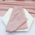 thumbnail image 4 of Set of 4 Cloth Napkins, Cotton Linen Cloth Napkins with Fringe, Square Rustic Fringe Napkins for Dinner, Wedding and Parties, 42x42cm,Pink, 4 of 5