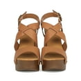 thumbnail image 4 of Women Peep Toe Crisscross Wooden Chunky Platform Heel Sandal 18912, 4 of 6