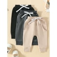 thumbnail image 2 of Suealasg Toddler Baby Boys 3-Pack Sweatpants 6M 1T 2T 3T Kids Boys Activewear Joggers Pants Newborn Casual Athletic Trousers Solid Color Elastic Waist Bottoms, 2 of 7