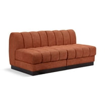 Meridian Furniture Quinn 64" 2-Piece Fabric Modular Sofa in Cognac Orange