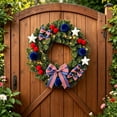 thumbnail image 4 of Nkmbld 4th of July Wreaths for Front Door, Independence Day Wreath Red White Blue Flower Wreath for Independence Day Memorial Day Flag Day Decor, 4 of 8
