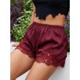 thumbnail image 3 of Shorts casuales de verano para mujer con cintura elástica, ribete de encaje y pernera ancha., 3 of 8