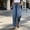 Light Blue, variant on Womens Loose Denim Trousers Baeitkot Womens Elastic Waist Wide Leg Jeans Casual Loose Denim Trousers with Side Pockets Black S