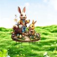 thumbnail image 2 of ZMKIAG Easter Decorations Outdoor Metal Bunny Decorative Garden Stakes Rabbits Happy Easter Yard Sign Spring Decor for Home Front Door Yard Outside Porch Lawn Sidewalk, 2 of 4
