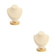 thumbnail image 3 of Guardurnaity Soporte de exhibición de collar, estante de busto de maniquí, contenedor de oficina, tienda de , dormitorio, sala de estar, Beige/S 2Conjunto, 3 of 6