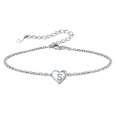 thumbnail image 1 of Silvora Pulsera de corazón inicial Pulseras de dijes Pulseras de cadena de plata de ley 925 para mujeres Adolescentes Niñas - Letra S Silvora Joyas con letras iniciales, 1 of 8