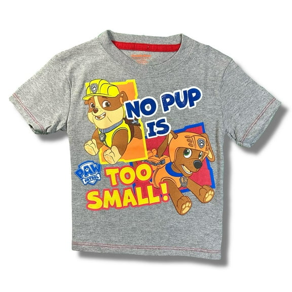 PAW PATROL BOYS SHIRT - NO PUP IS SZ 2T - GREY PRINT - TOP TEE GRAPHIC KIDS