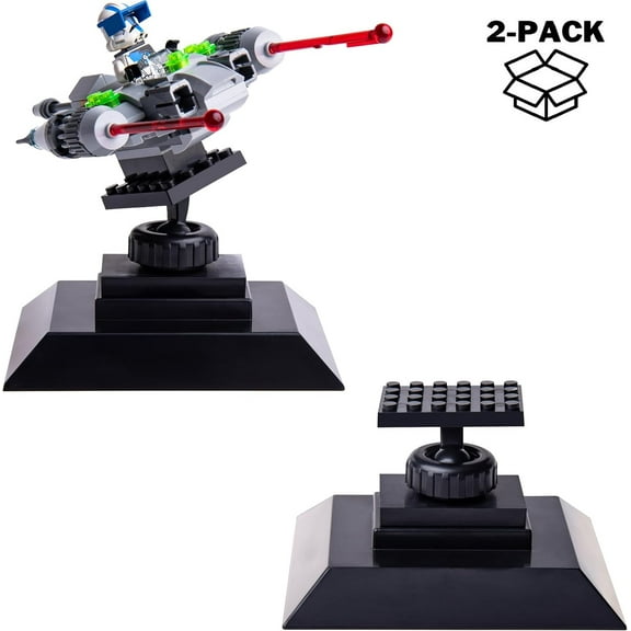 BrickMaster Displays, Infinity Angle Building Block Stand (2-Pack, BLACK) – Adjustable stand Compatible with LEGO Sets