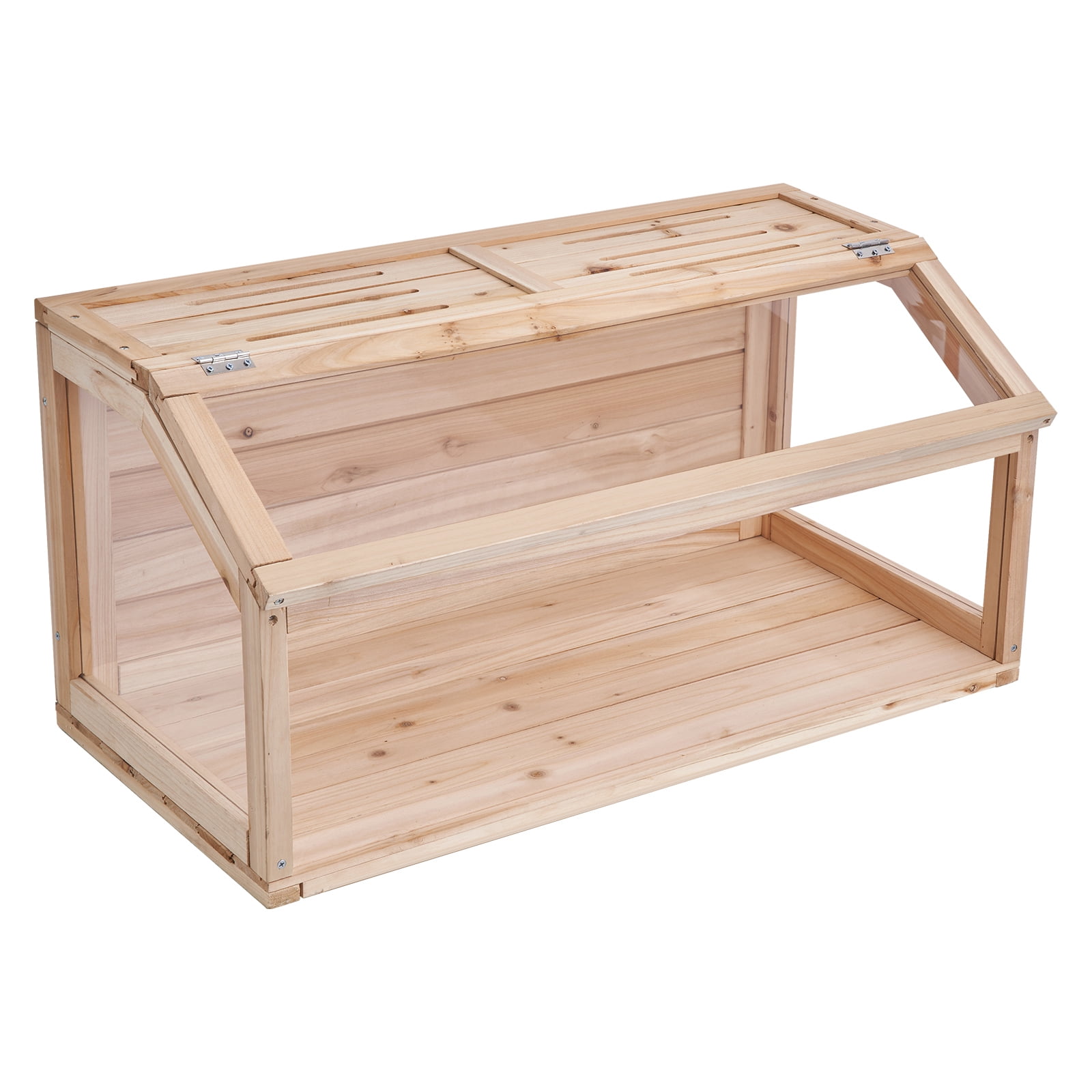 Favory Wooden Hamster Cage, Viewing 𝖧amster Habitat, Dwarf Hamster Cages with Openable Top, Ventilated Small Animal Cage, Pet Mouse Cage for Gerbils，Natural Wood32in x 16in x 16in