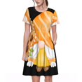 thumbnail image 1 of Disketp Sunflower Gnomes 2 para Vestido de Manga Corta para Mujeres, Vestidos de Verano para Mujeres, Casual y Holgado para la Playa, 1 of 6