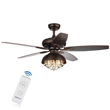 Fredix 5 Blade 52 Inch Speckled Bronze Ceiling Fan With Hooded