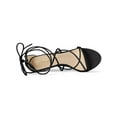 thumbnail image 4 of BLISSFUL STEP Women's Back to School Straps Kitten Heel Lace Up Sandals Black 7.5, 4 of 8