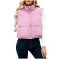 thumbnail image 4 of Kukoosong Women's Puffer Vest, Women Lightweight Stand Collar Sleeveless Jackets, Cropped Warm Padded Gilet Coat with Pockets Outerwear, 4 of 7