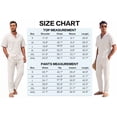thumbnail image 7 of RICHCOIN Men 2 Piece White Casual Summer Beach Outfit Set Short Sleeve Button Shirt & Loose Pant Size XL, 7 of 7