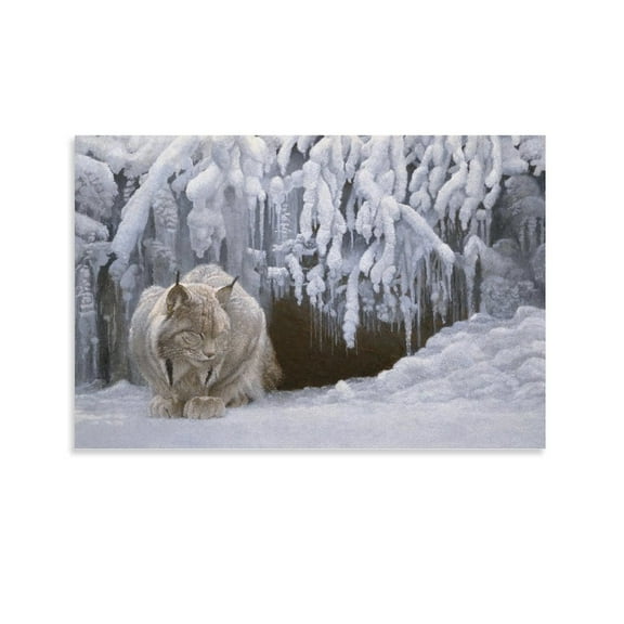 Dozing Lynx Canvas Art Poster And Wall Art Picture Print Modern Family Bedroom Decor Posters,Unframe-style,08x12inch(20x30cm)