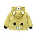 thumbnail image 5 of Atogsazn Toddler Boys Girls Fleece Lined Coat Zip Up Long Sleeve Hooded Jackets Fall Winter Solid Color Clothes B-Yellow 6-8 Years on Clearance, 5 of 5