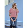 thumbnail image 6 of Women Tops Summer Sweaters Short Sleeve V Neck Shirts 2025 Spring Fashion Dressy Casual Business Tunic Blouses Pink L, 6 of 9