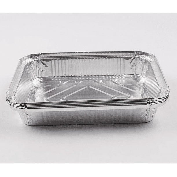 Recipiente de aluminio ligero para recoger grasa desechable, revestimientos desechables para barbacoa de fácil manejo y limpieza rápida, bandejas de aluminio para catering, fiestas, asados,