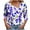 Blue, variant on Sexlip Womens Tropical Print Blouse V Neck Design Soft Fabric Relaxed Silhouette for Vacation Looks Blue L