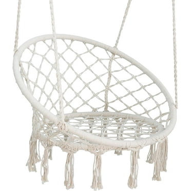 ZeloraGildan Hammock Chair, Hanging Chair for Bedroom, Hammock Swing Chair for Indoor Outdoor, Rope Swing Chairs with Macrame