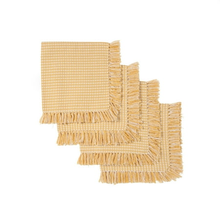 

Homespun Check Gold 100% Cotton Napkin (Set of 4)
