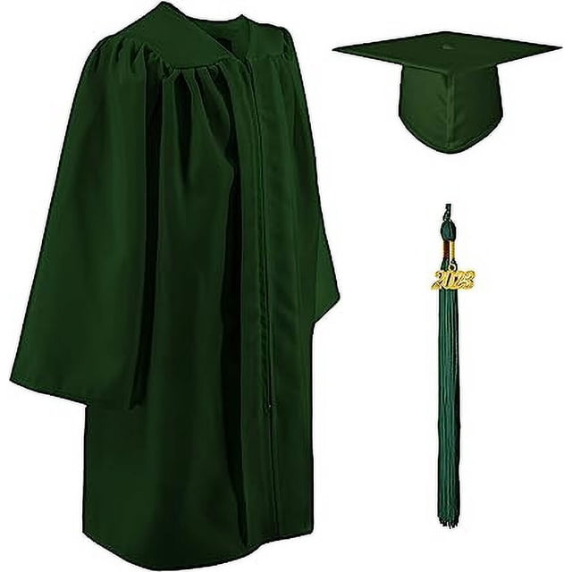 Gorra de toga para niños de preescolar para graduación de 2023 con colgante para niño y niña verde