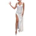 thumbnail image 2 of hirigin Women's Sleeveless White Dress with High Slit Decoration Skinny Fit Summer Long Dresses, 2 of 9