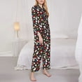 thumbnail image 3 of Pofeuu Rose Rabbit Print Womens Pajamas Set Long Sleeve Sleepwear Button Down Nightwear Soft Pj Lounge Sets Button Down Pajamas Women-XX-Large, 3 of 7