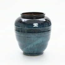 LuxenHome Blue Ripples Ceramic Vase, 17.3" High Elegant Centerpiece for Entryway or Living Room