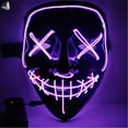 thumbnail image 4 of PULLIMORE Halloween Scary Mask Cosplay Costume LED Mask EL Wire Light up for Halloween Festival Party (Purple), 4 of 10