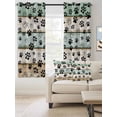 thumbnail image 2 of Fsddascl Teal Brown Paw Print Blackout Curtains for Bedroom/Living Room, Thermal Insulated Kitchen Curtains, Vintage Farmhouse Wooden Grain Grommet Darkening Window Treatment Drapes 52"x90"x2, 2 of 8
