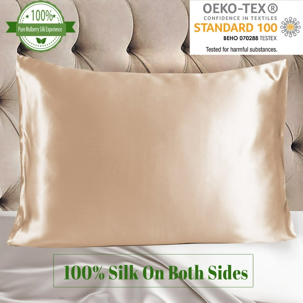 MYK 100 Pure Natural Mulberry Silk Pillowcase, 19 Momme Both Side for