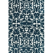 Karlin Floral Scrollwork Area Rug, Midnight Blue/White, 9ft-6in x 13ft-6in
