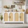 thumbnail image 2 of Buffet Cabinet with Storage, Rattan Storage Cabinet with 4 Doors, Modern Accent Sideboard with Sturdy Wood Feet, for Living Room, Dining Room, Entryway, 2 of 7
