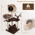 thumbnail image 2 of Costway Modern Cat Tree Tower with Natural Sisal Scratching Posts Hammock Balls for Kittens Brown, 2 of 10