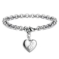 thumbnail image 3 of OPOLSKI Women Bracelet Adjustable Polished Smooth Edge Electroplating Ornamental Decoration Delicate Heart 26 Letters Alphabet Initial Bracelet E, 3 of 8