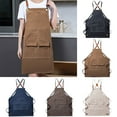 thumbnail image 1 of Reheyre Cross Back Thicken Painting Apron - Solid Color, Lace-Up Adjustable, Waterproof, Front Pockets, Drawing Gardening Apron for Adults, 1 of 8