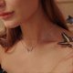 thumbnail image 2 of Layered Heart Necklace Pendant Handmade 18k Gold Plated Delicate Gold Necklace Arrowhead Strip Layered Long Necklace Womens, Brass, Square Crystal Whi, 2 of 4