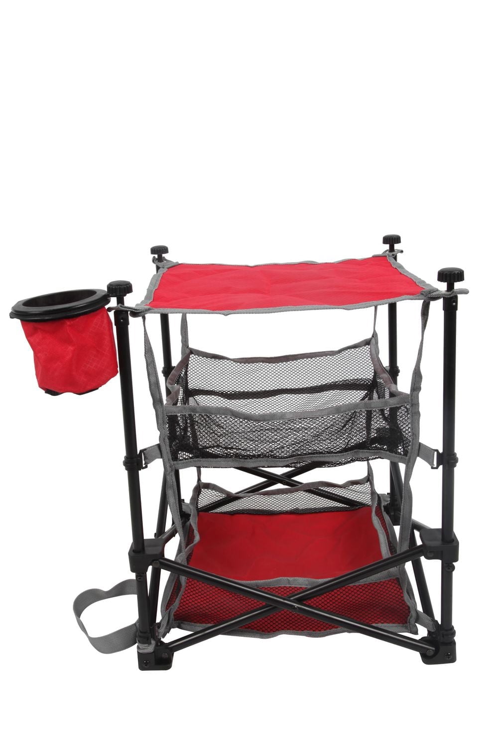 Ozark Trail Folding End Table, Red, Cup Holder, Outdoor Camping