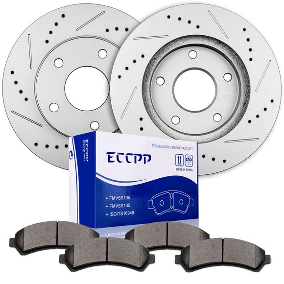 Eccpp 55047 D726 Delantero 2 Rotores De Freno + 4 Pastillas Para Chevrolet Blazer 1998-2005 Chevrolet S10 1998-2004 Gmc Jimmy 1998-2005 Gmc Sonoma 1998-2004