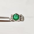 thumbnail image 3 of Hexagon Emerald Ring, 925 Sterling Silver Oxidized, Women Ring, Hydro Emerald Ring, May Birthstone, Christmas, Thanksgiving, Tiny Dainty Ring, Handmade, Statement Jewelry, Anniversary, 3 of 8
