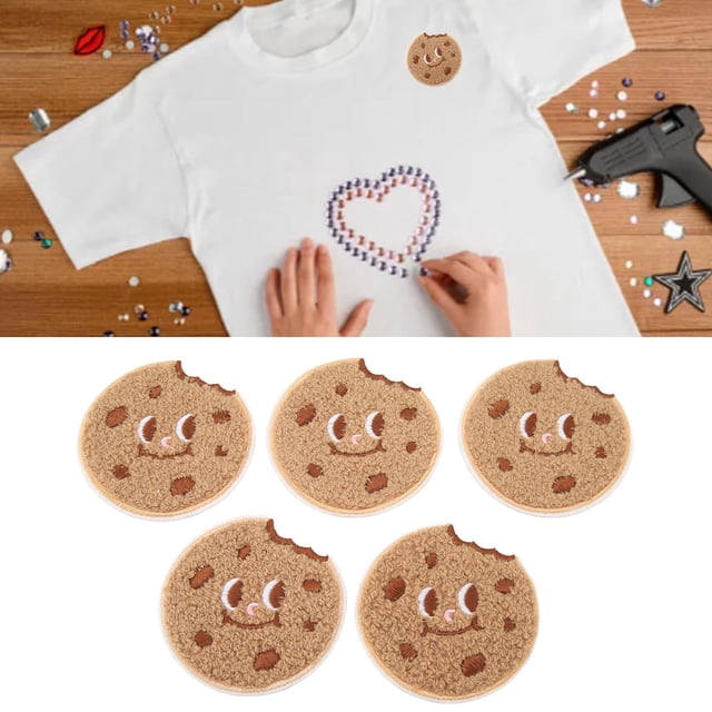 Parche Termoadhesivo, Parche De Ropa Con Forma De Galleta De Dibujos Animados De Algodón Para Chaquetas